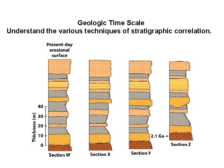 Geologic Time Scale Understand the various techniques of stratigraphic correlation. 
