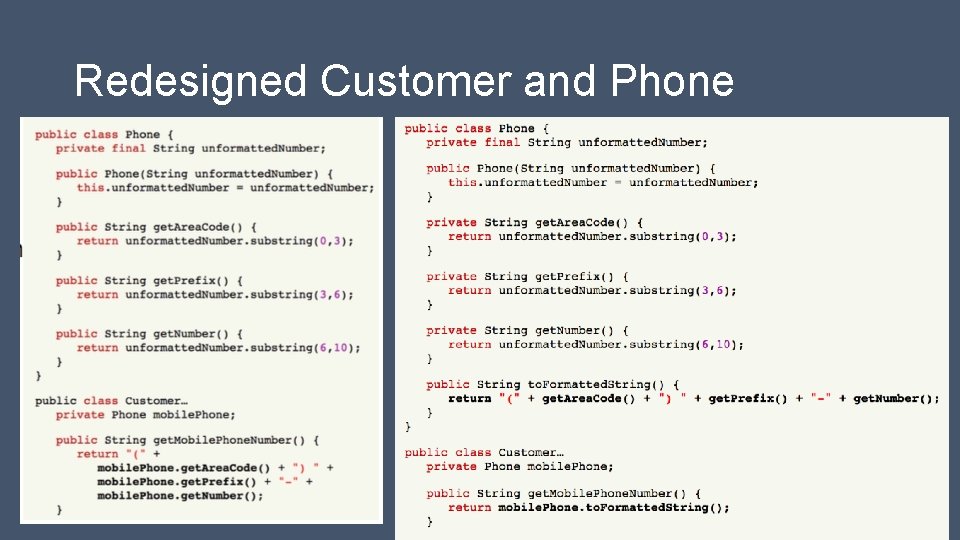 Redesigned Customer and Phone 