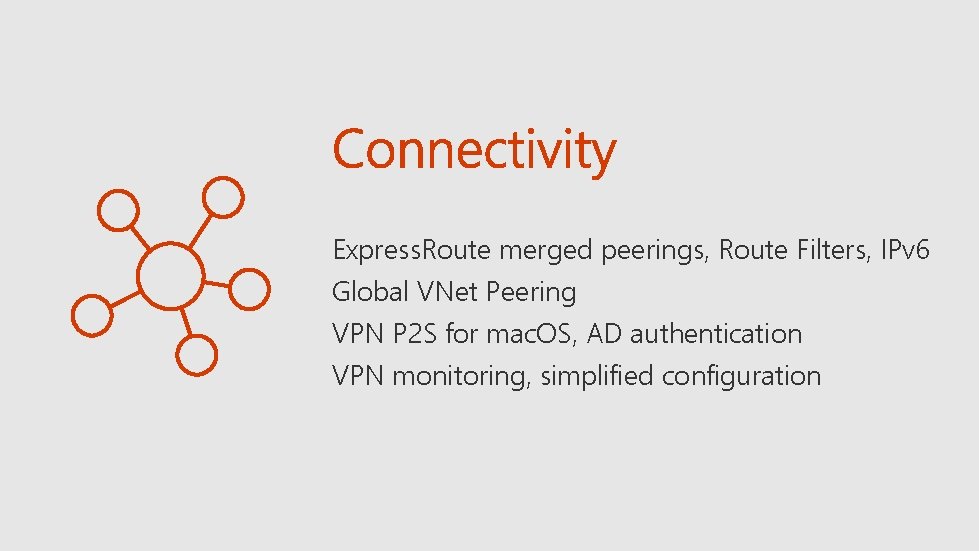 Express. Route merged peerings, Route Filters, IPv 6 Global VNet Peering VPN P 2