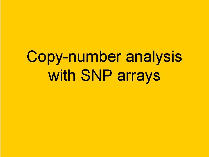 Copy-number analysis with SNP arrays 