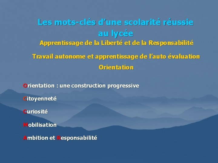 Les mots-clés d’une scolarité réussie au lycée Apprentissage de la Liberté et de la