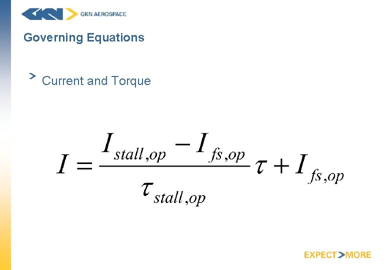 Governing Equations Current and Torque 