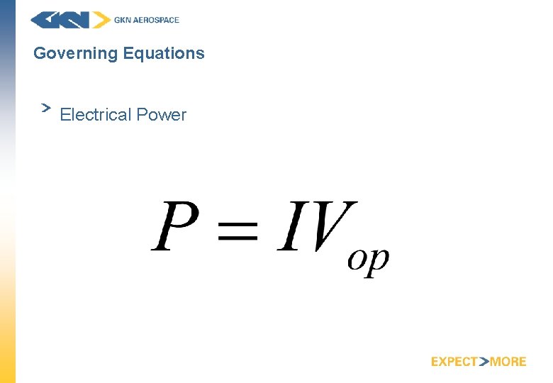 Governing Equations Electrical Power 