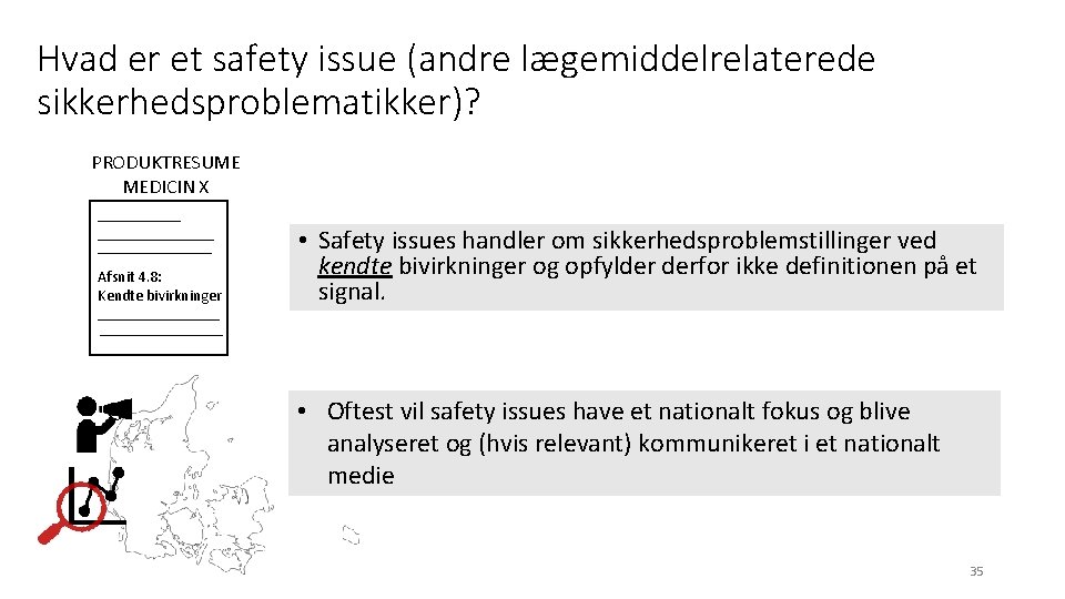 Hvad er et safety issue (andre lægemiddelrelaterede sikkerhedsproblematikker)? PRODUKTRESUME MEDICIN X Afsnit 4. 8: