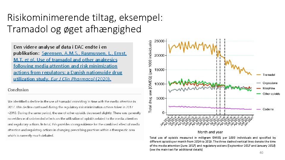 Risikominimerende tiltag, eksempel: Tramadol og øget afhængighed Den videre analyse af data i DAC