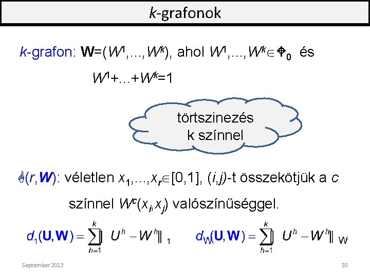 k-grafonok k-grafon: W=(W 1, . . . , Wk), ahol W 1, . .