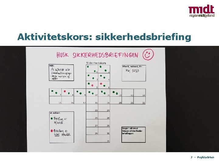 Aktivitetskors: sikkerhedsbriefing 7 ▪ Psykiatrien 