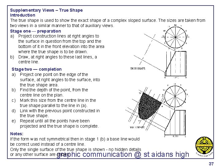 Supplementary Views – True Shape Introduction The true shape is used to show the