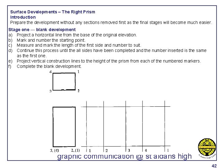 Surface Developments – The Right Prism Introduction Prepare the development without any sections removed