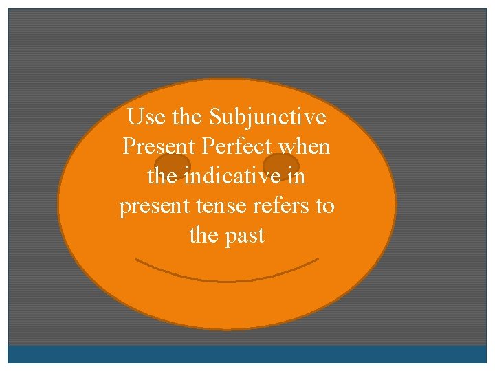 Use the Subjunctive Present Perfect when the indicative in present tense refers to the