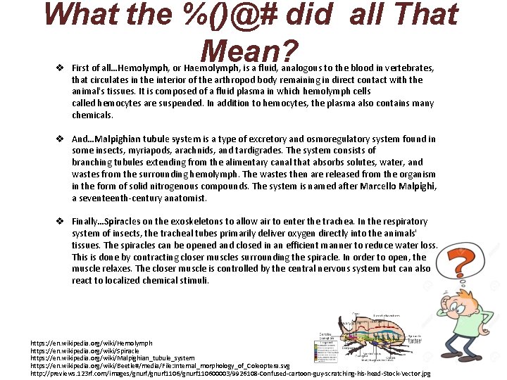 What the %()@# did all That Mean? v First of all…Hemolymph, or Haemolymph, is