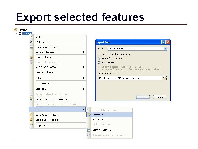 Export selected features GIS 5 