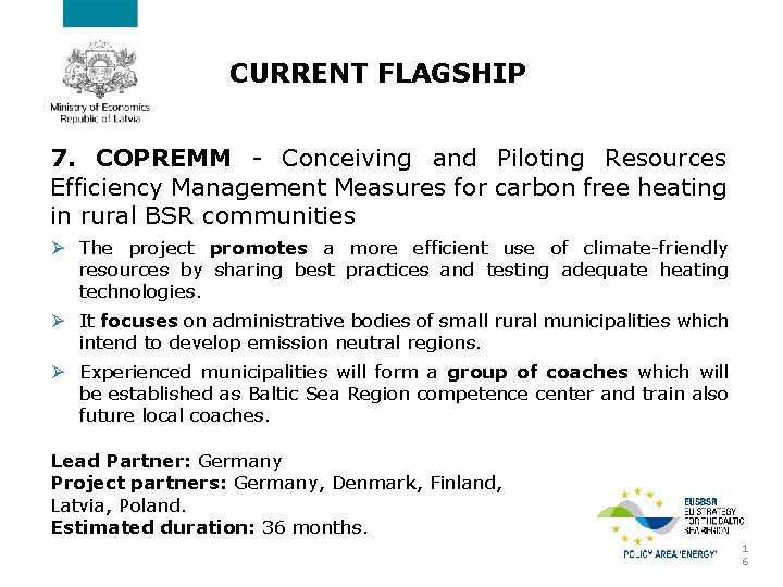 CURRENT FLAGSHIP 7. COPREMM - Conceiving and Piloting Resources Efficiency Management Measures for carbon