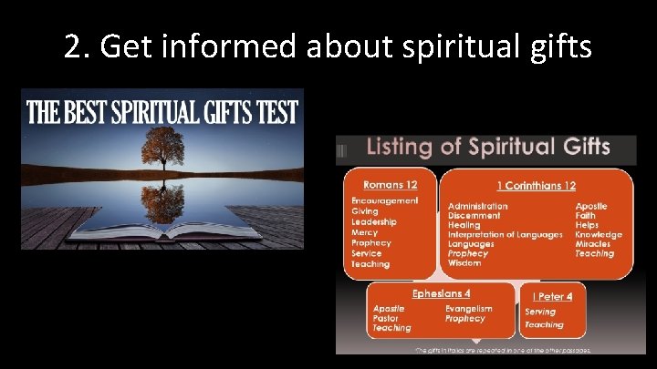 2. Get informed about spiritual gifts 