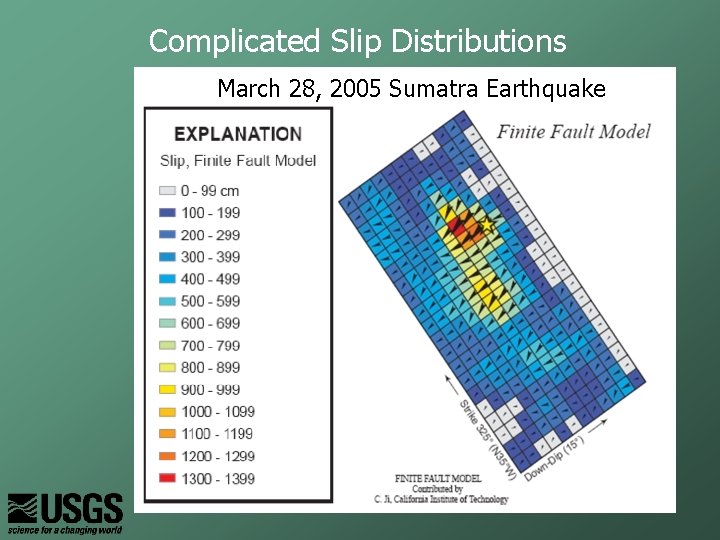 Complicated Slip Distributions March 28, 2005 Sumatra Earthquake 　　 