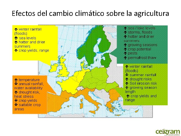 Efectos del cambio climático sobre la agricultura 