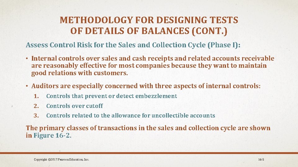 METHODOLOGY FOR DESIGNING TESTS OF DETAILS OF BALANCES (CONT. ) Assess Control Risk for