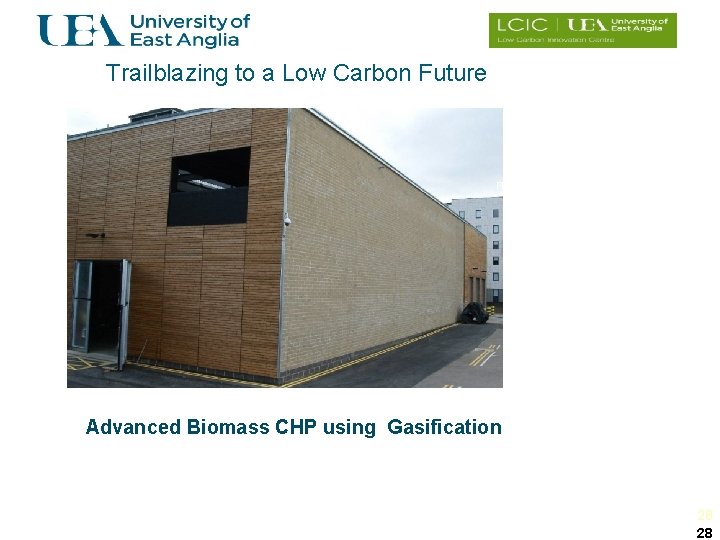 Trailblazing to a Low Carbon Future Photo-Voltaics Efficient CHP Advanced Biomass CHP using Gasification