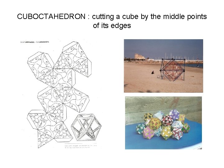 CUBOCTAHEDRON : cutting a cube by the middle points of its edges 