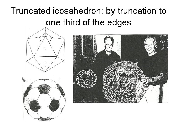 Truncated icosahedron: by truncation to one third of the edges 