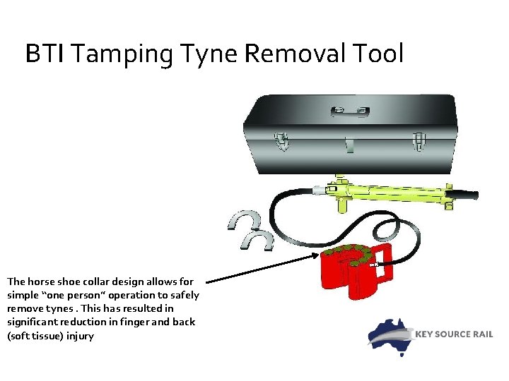 BTI Tamping Tyne Removal Tool The horse shoe collar design allows for simple “one