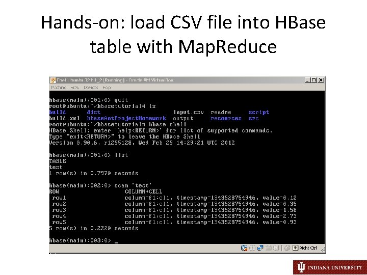 Hands-on: load CSV file into HBase table with Map. Reduce 