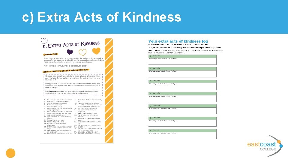 c) Extra Acts of Kindness 