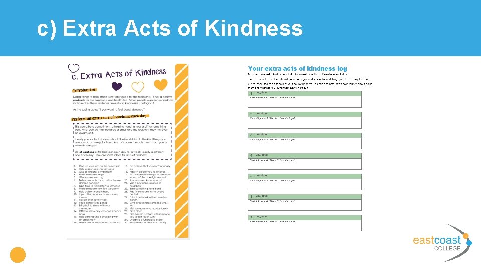 c) Extra Acts of Kindness 