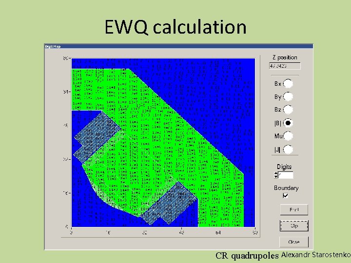 EWQ calculation CR quadrupoles Alexandr Starostenko 