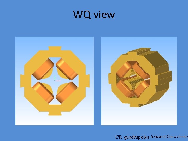 WQ view CR quadrupoles Alexandr Starostenko 