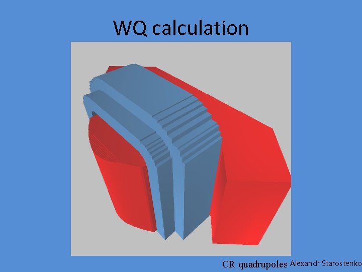 WQ calculation CR quadrupoles Alexandr Starostenko 