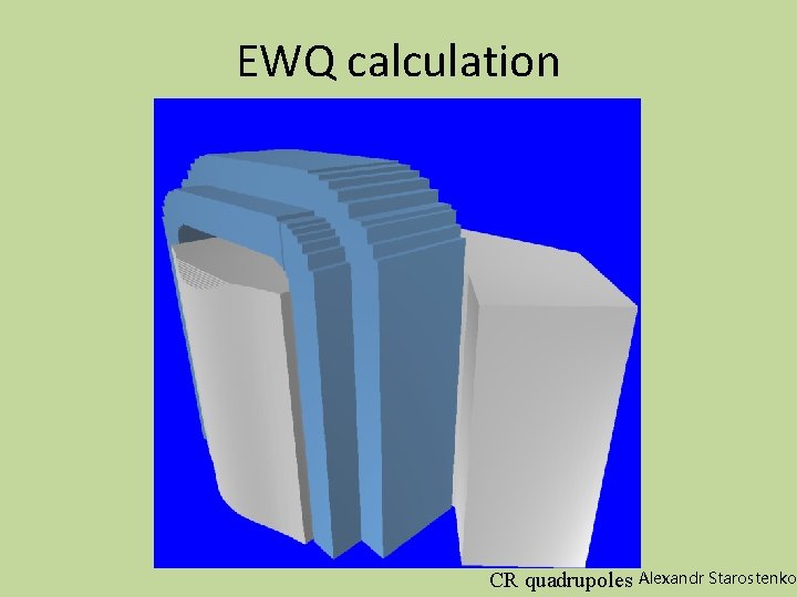 EWQ calculation CR quadrupoles Alexandr Starostenko 