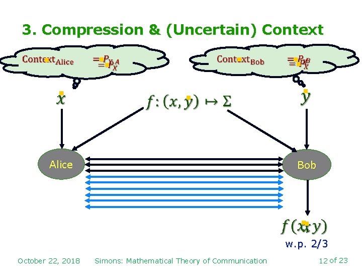 3. Compression & (Uncertain) Context n n n n Alice n n n Bob