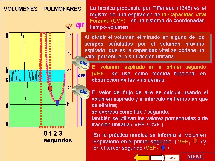 VOLUMENES PULMONARES CV % 100 75 50 25 0 0123 segundos La técnica propuesta