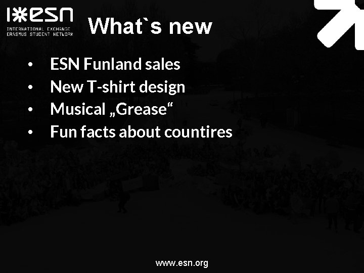 What`s new • • ESN Funland sales New T-shirt design Musical „Grease“ Fun facts