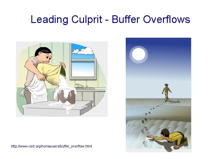 Leading Culprit - Buffer Overflows http: //www. cert. org/homeusers/buffer_overflow. html 