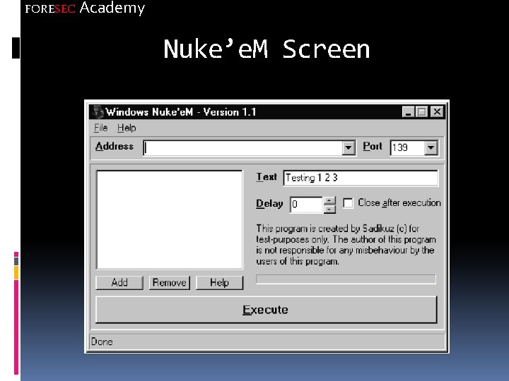 FORESEC Academy Nuke’e. M Screen 