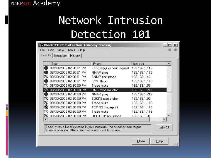 FORESEC Academy Network Intrusion Detection 101 