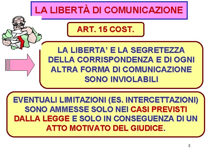 LA LIBERTÀ DI COMUNICAZIONE ART. 15 COST. LA LIBERTA’ E LA SEGRETEZZA DELLA CORRISPONDENZA