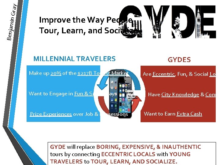 in Gray Benjam Improve the Way People Tour, Learn, and Socialize MILLENNIAL TRAVELERS GYDES