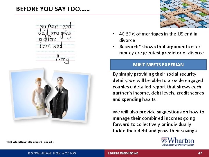 BEFORE YOU SAY I DO…… • 40 -50% of marriages in the US end