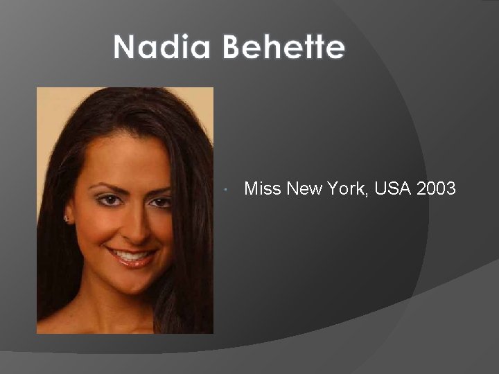  Miss New York, USA 2003 