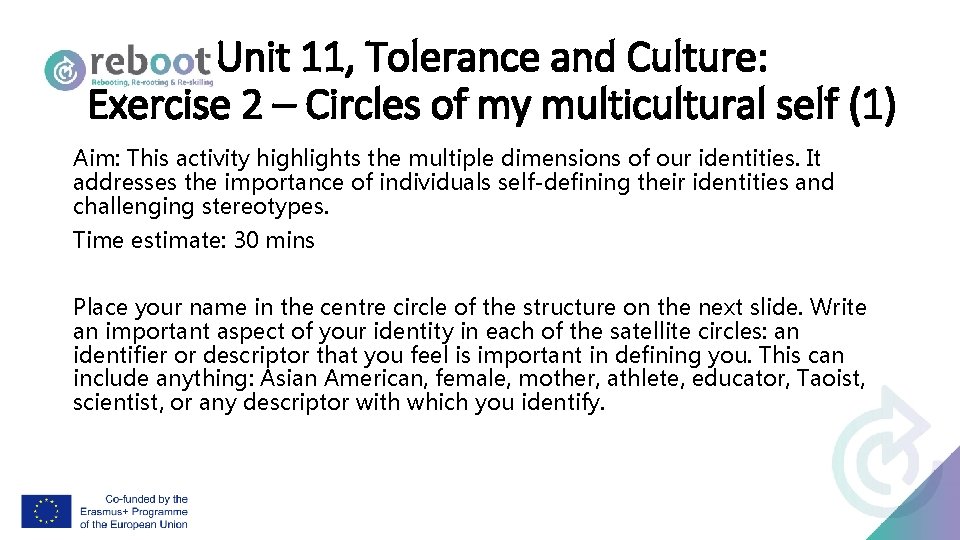 Unit 11, Tolerance and Culture: Exercise 2 – Circles of my multicultural self (1)