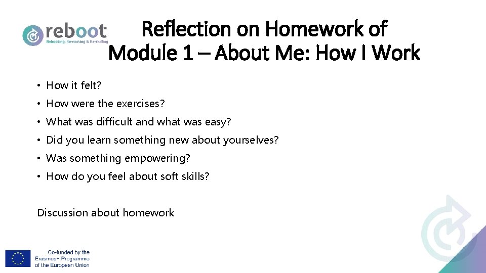 Reflection on Homework of Module 1 – About Me: How I Work • How