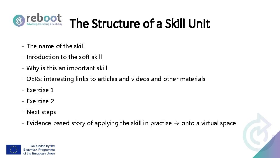 The Structure of a Skill Unit - The name of the skill - Inroduction