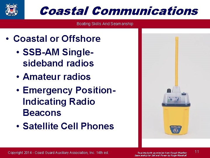 Coastal Communications Boating Skills And Seamanship • Coastal or Offshore • SSB-AM Singlesideband radios