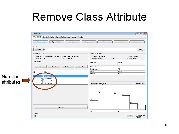 Remove Class Attribute Non-class attributes 10 
