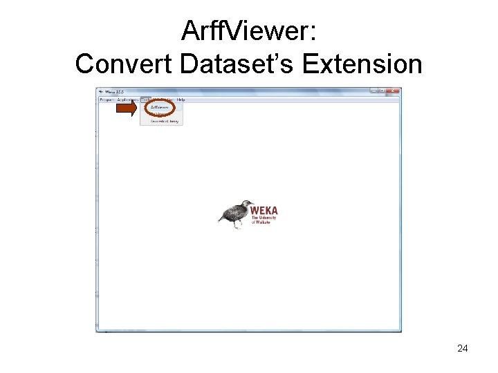 Arff. Viewer: Convert Dataset’s Extension 24 