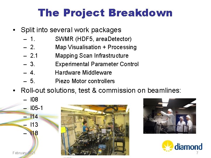 The Project Breakdown • Split into several work packages – – – 1. 2.