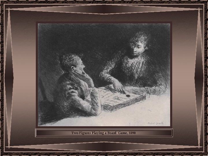 Two Figures Playing a Board Game, 1890 